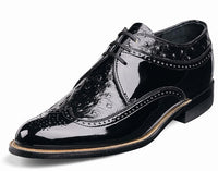 1920s Shoes Black White Wingtip 00605-21