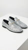 Men's Silver Gray Glitter Loafers | Sparkly Dress Shoes for Wedding, Prom, Party & Formal Events