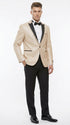 Men’s Gold Blazer with Black Lapel – Elegant Gold Formal Blazer Jacket for Wedding, Prom, Tuxedo in champagne Color