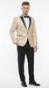 Men’s Gold Blazer with Black Lapel – Elegant Gold Formal Blazer Jacket for Wedding, Prom, Tuxedo in champagne Color