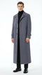 Men’s Full-Length Charcoal Grey Overcoat – Premium Microfiber Blend Long Dress Coat for Winter and Formal Wear in Gray Color