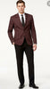 Men’s Burgundy Paisley Blazer Sport Coat – Velvet Dinner Jacket floral in Maroon Wine Color Ultra Slim Fit Smoking Jacket