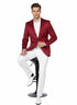 Premium Men's Burgundy Satin Slim Fit Blazer – Elegant Party & Wedding Suit Jacket in Maroon Wine Color