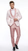 Men's Light Pink 3 Piece Tuxedo Suit Set | Shawl Lapel Formal Wedding Prom Dinner Suit in Rose Gold Color
