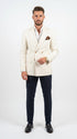 Men’s Ivory Linen Double Breasted Blazer, Lightweight Wedding Dinner Sport Coat Jacket Cream Off White
