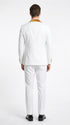 Men's White & Gold Tuxedo – Velvet Shawl Lapel 3 Piece Wedding & Prom Suit