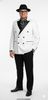 Men’s White and Black Double-Breasted Tuxedo – Modern Slim Fit Formal Suit for Weddings, Parties, and Special Occasions
