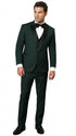 Men’s Hunter Green Tuxedo Suit 3 Piece – One Button Peak Lapel Designer Formal Suit for Wedding, Light Weight Wool By Statement Dark Green