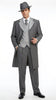 Men’s Grey Pinstripe Zoot Suit 3 Piece – 1920s Gangster Vintage Wide Lapel Suit with Vest for Wedding, Party
