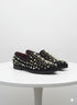 Men’s Studded Velvet Loafers – Designer Party and Prom Dress Shoes with Gold and Silver Spikes