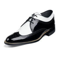 1920s Dress Shoes Shiny Black Wingtip 00375-01