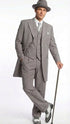 Men’s Gray Zoot Suit with Matching Hat and 1920s Shoes | Grey Vintage Wedding and Party Three Piece Suit