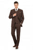 Men’s Brown Pinstripe 3-Piece Suits – Classic Business and Formal Wear with Vest