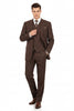 Men’s Brown Pinstripe 3-Piece Suits – Classic Business and Formal Wear with Vest