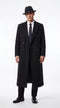 Men’s Godfather Black Double-Breasted Long Overcoat – Vintage Mobster Gangster Coat