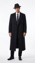 Men’s Godfather Black Double-Breasted Long Overcoat – Vintage Mobster Gangster Coat