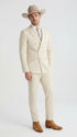Men’s Tan Linen Cowboy Suit, Double Breasted Western Wedding Formal Western Suit Country style in Beige Tan Color