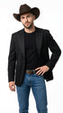 Men’s Black Western Blazer – Peak Lapel Cowboy Jacket Sport Coat