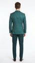 Men’s Hunter Green Paisley Tuxedo – 3 Piece Prom & Wedding Suit with Matching Bow Tie