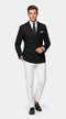 Men’s Black Double Breasted Blazer, Formal Wedding Business Casual Sport Coat Jacket