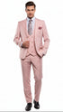 Men’s Blush Pink and Gold Three-Piece Suit – Tailored Fit Formal Wedding, Vested Suit By Rossiman