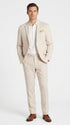 Men’s Big and Tall Beige Linen Suit – Summer Wedding and Formal 2-Piece Suit