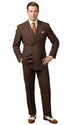 Men’s Brown Vintage Double Breasted Suit, Classic 1940s Style Formal Wedding Business Suit Set