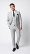 Men’s Silver & Navy Blue 3-Piece Suit – Wedding, Business and Formal Suit with Free Matching Tie