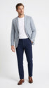 Men’s Light Blue Checkered Sport Coat – Two-Button Wedding, Business and Smart Casual Blazer