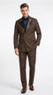Men’s Brown Double Breasted Tuxedo – Satin Peak Lapel Formal Wedding & Prom Suit