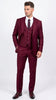 Men’s Stacy Adams Brand Burgundy 3 Piece Suit – Two Button Vested Style church wedding Modern Fit Suit