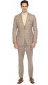 Modern Slim Fit Mens Suit – 2 Button Notch Lapel with U-Shaped Double Breasted Vest