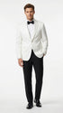 Men’s White Tuxedo Jacket – Two-Button Formal Dinner Blazer for Weddings, Prom and Events