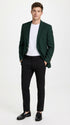 Men’s Hunter Green Blazer with Black Pants –, Church, Business and Formal Outfit dark green color