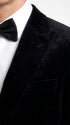Men’s Black Velvet 2-Piece Suit – Notch Lapel Wedding, Prom and Formal Evening Suit