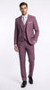 Men’s Mauve Three-Piece Suit – Slim Fit Formal Blazer, Vest, and Trousers for Weddings Rose Gold Pinkish Color