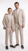 Dad & Son Matching Beige 3-Piece Suits – Father and Son Wedding Formal Suits in Tan Color