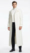 Mens Off-White Long Trench Coat – Overcoat with Classic Clean Design Duster Maxi Coat in Ivory Color
