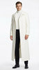 Mens Off-White Long Trench Coat – Overcoat with Classic Clean Design Duster Maxi Coat in Ivory Color