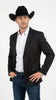 Men’s Black Western Blazer – Embroidered Cowboy Sport Coat with Western Yoke for Rodeo & Country Wear