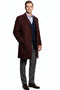 Men’s Burgundy Wool and Cashmere Car Coat – Classic Winter Topcoat for Business and Formal Wear