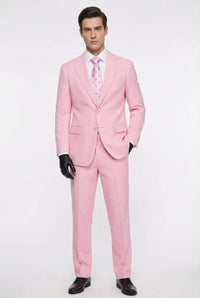 Men’s Pink Two-Piece Suit – Classic Fit Formal Jacket and Tailored Pants