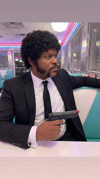 Mens Black Blazer – Jules Winnfield Inspired Pulp Fiction Style Classic Formal Blazer for Men Vintage Retro Jacket