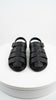 Mens Black Leather Sandals – Buckle Strap Casual Summer Shoes Breathable Open Toe Comfort Footwear