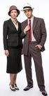 Men’s Brown Pinstripe Bonnie and Clyde Costume Suit – Vintage Gangster 1920s Outfit for Party, Halloween and Themed Events