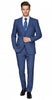 Mens Indigo Navy Blue Windowpane Check Suit – Classic 2-Piece Formal Business and Wedding Wear Set in Cobalt Blue