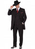 Mens Black and Red Pinstripe Zoot Suit – 1920s Gangster Vintage 3-Piece Suit for Formal, Prom, and Themed Events