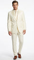 Men’s Ivory Tuxedo Suit with Satin Notch Lapel – Formal Wedding and Evening Wear Suit in Cream Off White Color