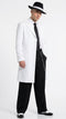 Men’s White Zoot Suit Gangster Style Outfit – White Jacket + Vest + Pants + Shirt & Tie Combo Package