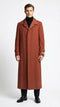 Men’s Full-Length Cognac Overcoat – Premium Wool-Blend Long Dress Coat for Winter and Formal Wear in Rust Brick Color